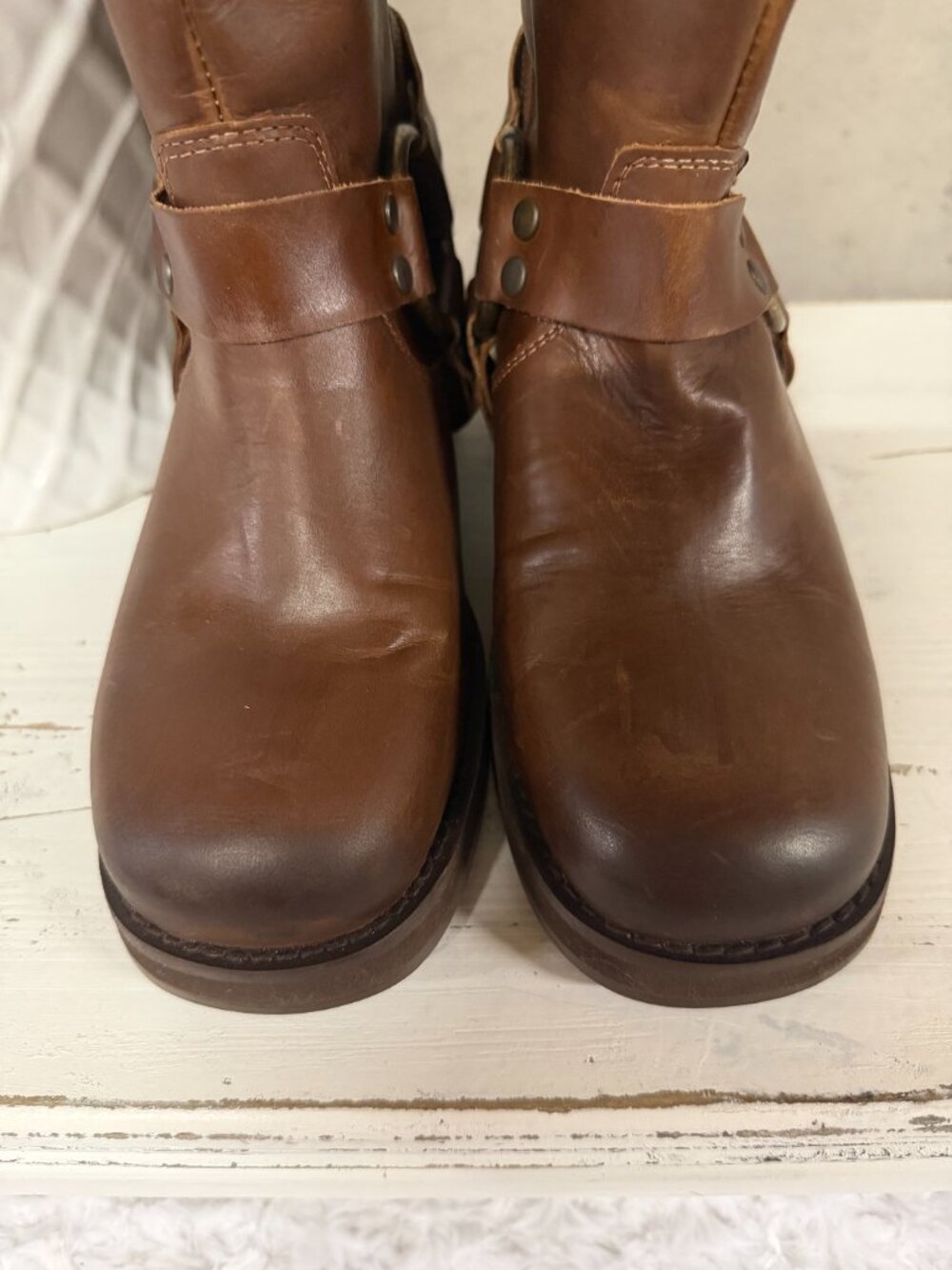 DINGO Harlee Harness Leather Round Toe Boots - Size 7 - Picture 7 of 8